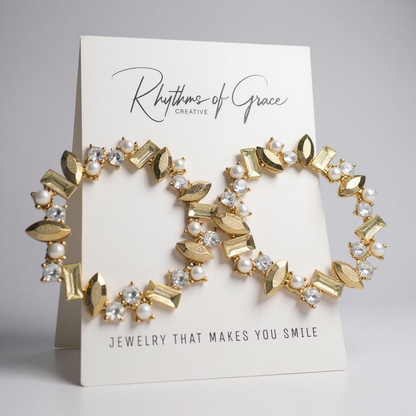 Stunning Champagne Colored Rhinestone Earrings