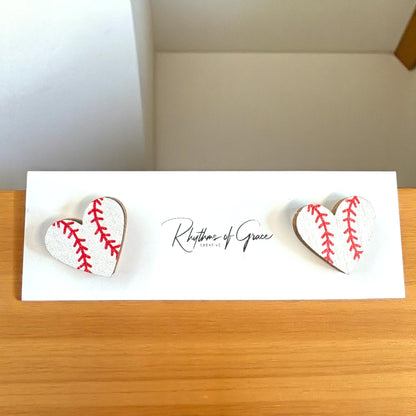 Score Style Points with Heart-Shaped Sports Stud Earrings!
