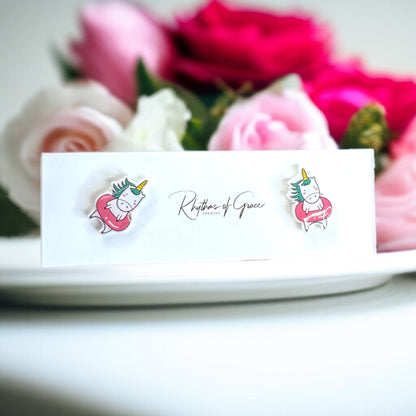Choose Your Vibe: Unicorn or Sloth Beach Bum Stud Earrings!