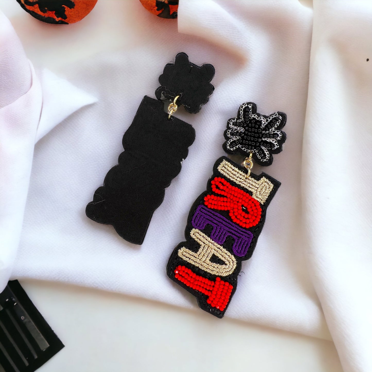 Trick or Treat Earrings - Halloween Earrings, Beaded Earrings, Spooky Vibes, Halloween Earrings, Halloween Costume, Beaded Halloween - Rhythms of Grace Creative
