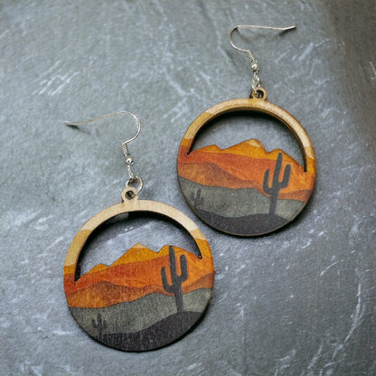 Stunning Western Dangle Earrings – Handcrafted Boho Style, Stainless Steel & Wood