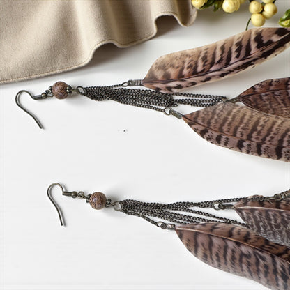 Boho Chic Feathered Dangle Earrings - Wild & Free Country Vibes!