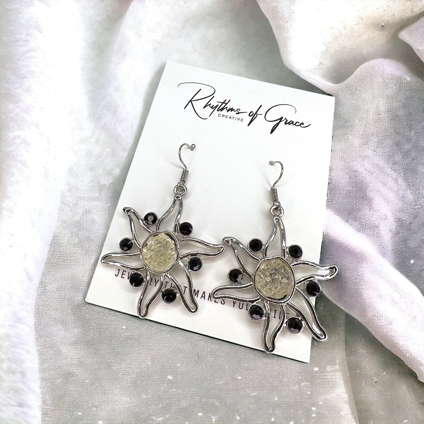 Celestial Sunshine Earrings - Elevate Your Cosmic Style! 🌙 - Rhythms of Grace Creative