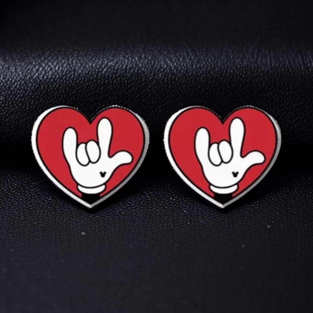 Spread the Love: "I Love You" Sign Language Stud Earrings