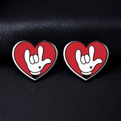Spread the Love: "I Love You" Sign Language Stud Earrings