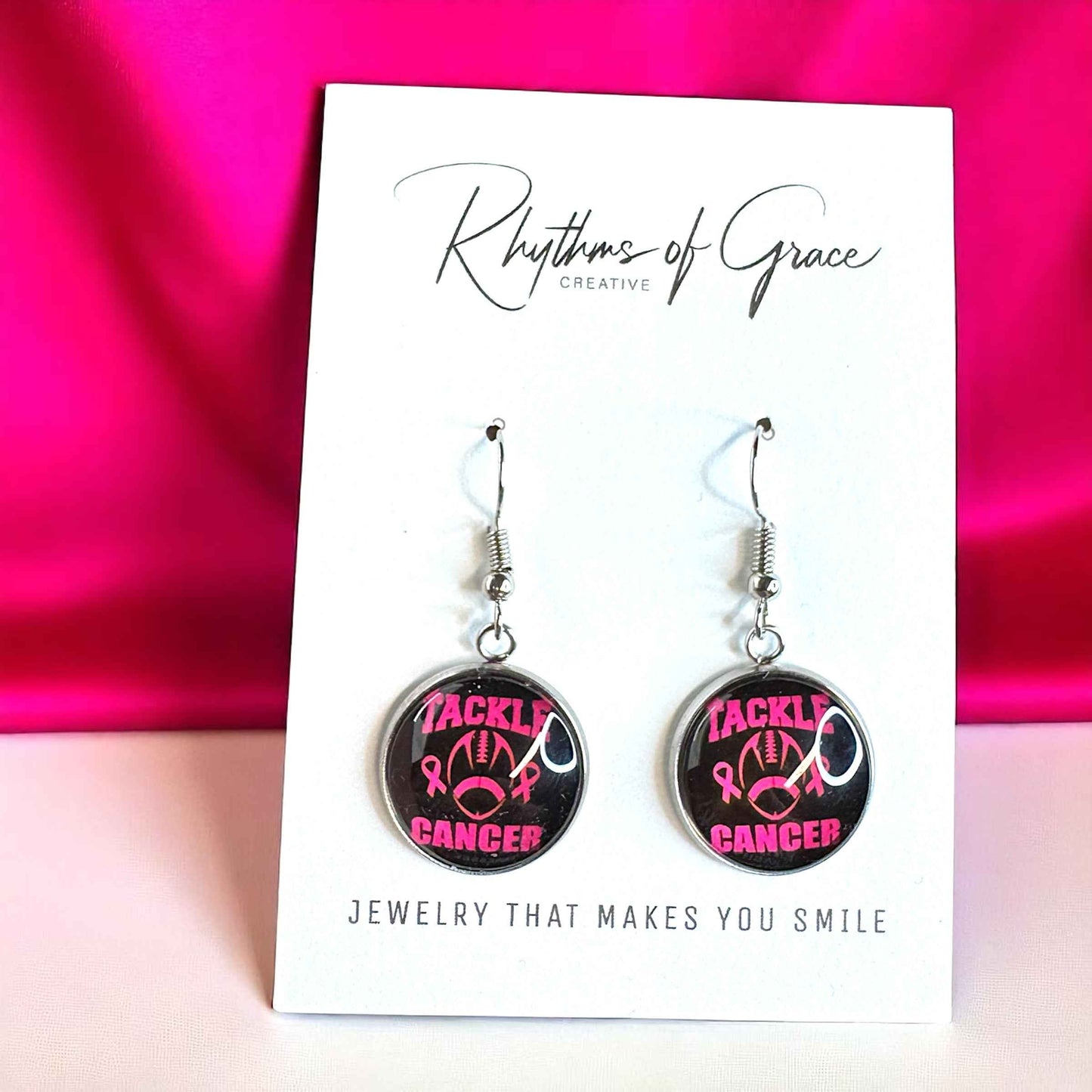 Fight Like a Girl (and Look Fabulous Doing It!) - Breast Cancer Awareness Earrings 💖