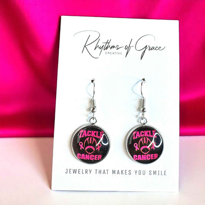 Fight Like a Girl (and Look Fabulous Doing It!) - Breast Cancer Awareness Earrings 💖