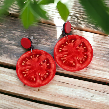 Tomato-tally Charming Earrings: Add Some Flavor to Your Style! 🍅