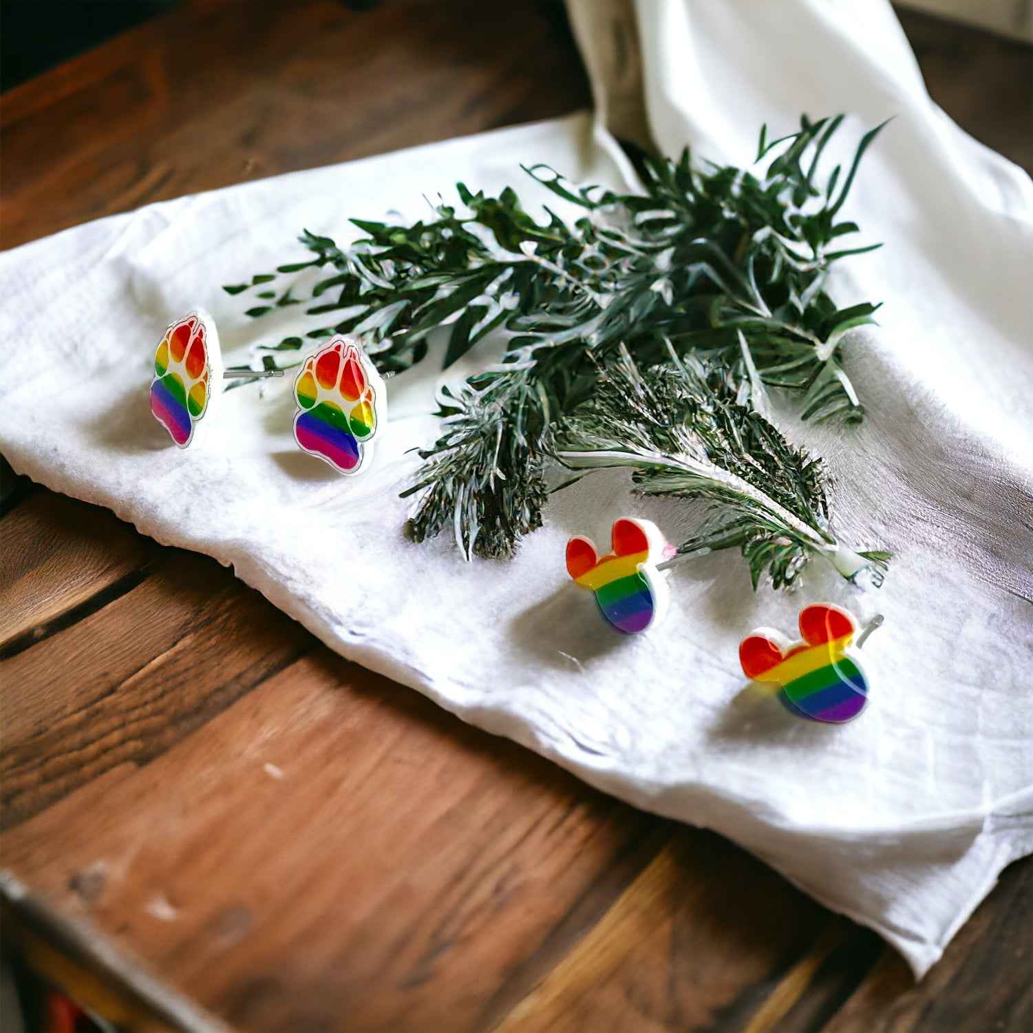 Rainbow Stud Earrings - Sparkle with Pride!
