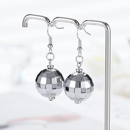 Drop It Like It’s Disco – Silver Ball Party Earrings - Rhythms of Grace Creative