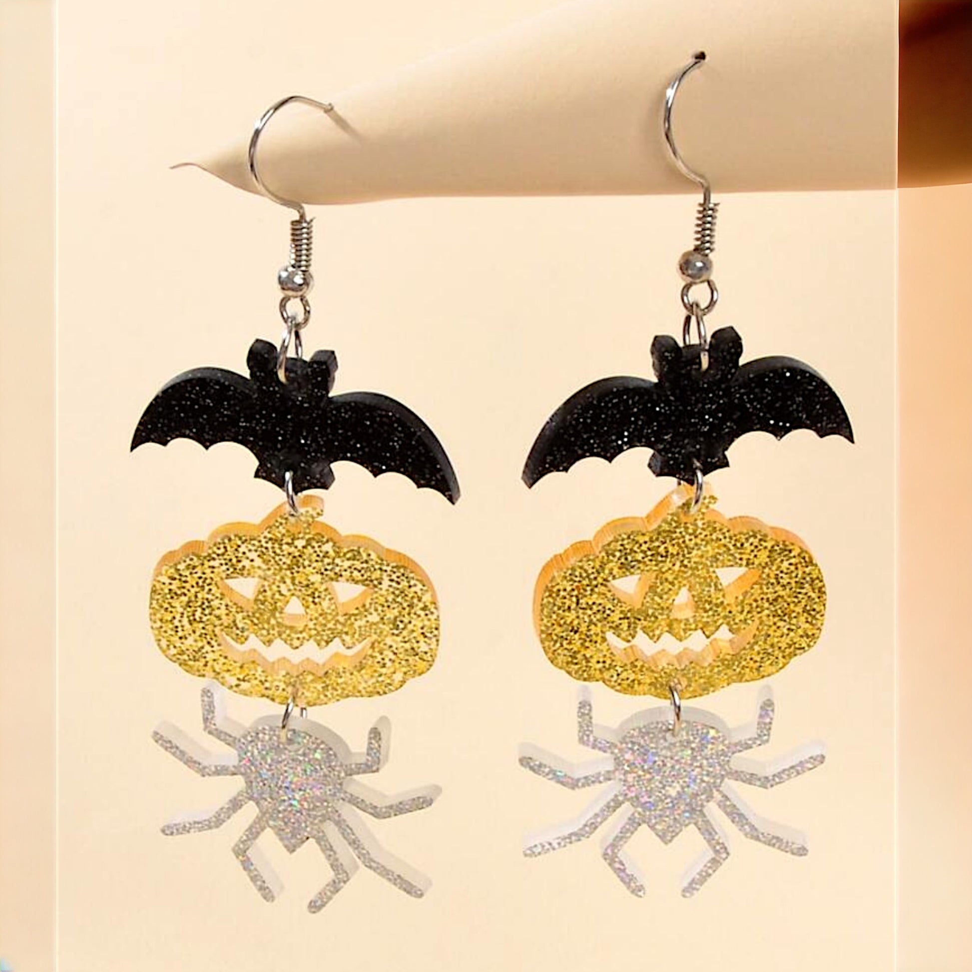 Halloween Earrings - Spider Earrings, Halloween Accessories , Pumpkin Earrings, Halloween Costume, Halloween Teacher - Rhythms of Grace Creative