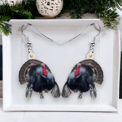 Turkey Earrings - Thanksgiving Earrings, Thanksgiving Accessories, Turkey Trot, Thanksgiving Turkey Earrings - Rhythms of Grace Creative