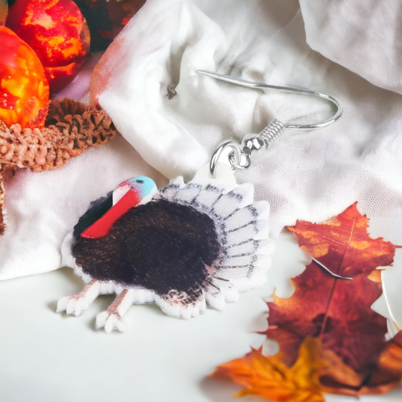 Turkey Earrings - Thanksgiving Earrings, Thanksgiving Accessories, Turkey Trot, Thanksgiving Turkey Earrings - Rhythms of Grace Creative
