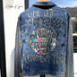 Eras Tour Ready: Dazzling Upcycled Se7en Jacket with Chic Design! Oversized Medium
