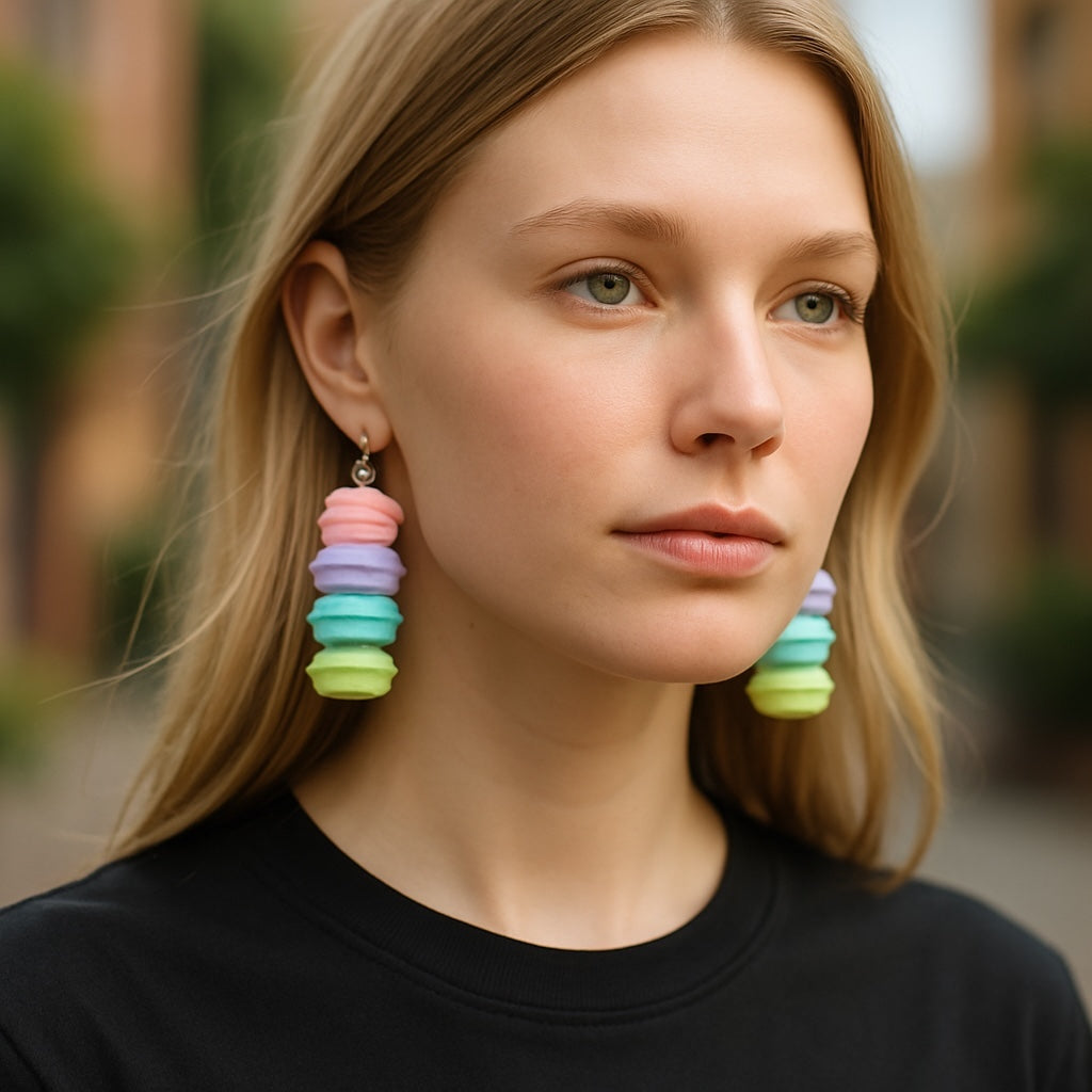 Sweeten Your Style: Macaron Dangle Earrings for Whimsical Fashion!
