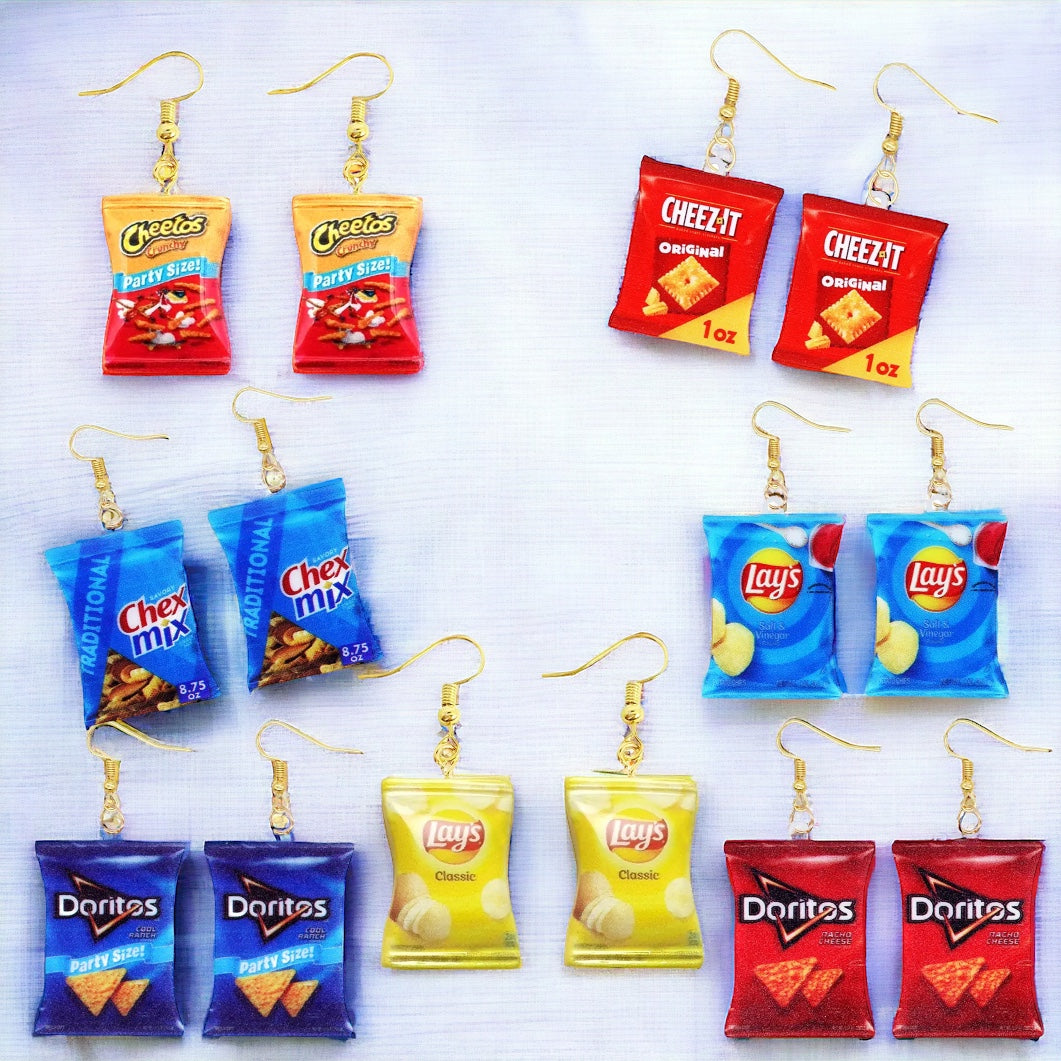 Snack Attack: Grab Your Chip Bag Earrings - Choose from Tasty Designs!