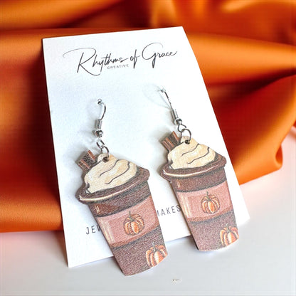 Pumpkin Spice & Everything Nice Earrings 🎃☕ - Rhythms of Grace Creative