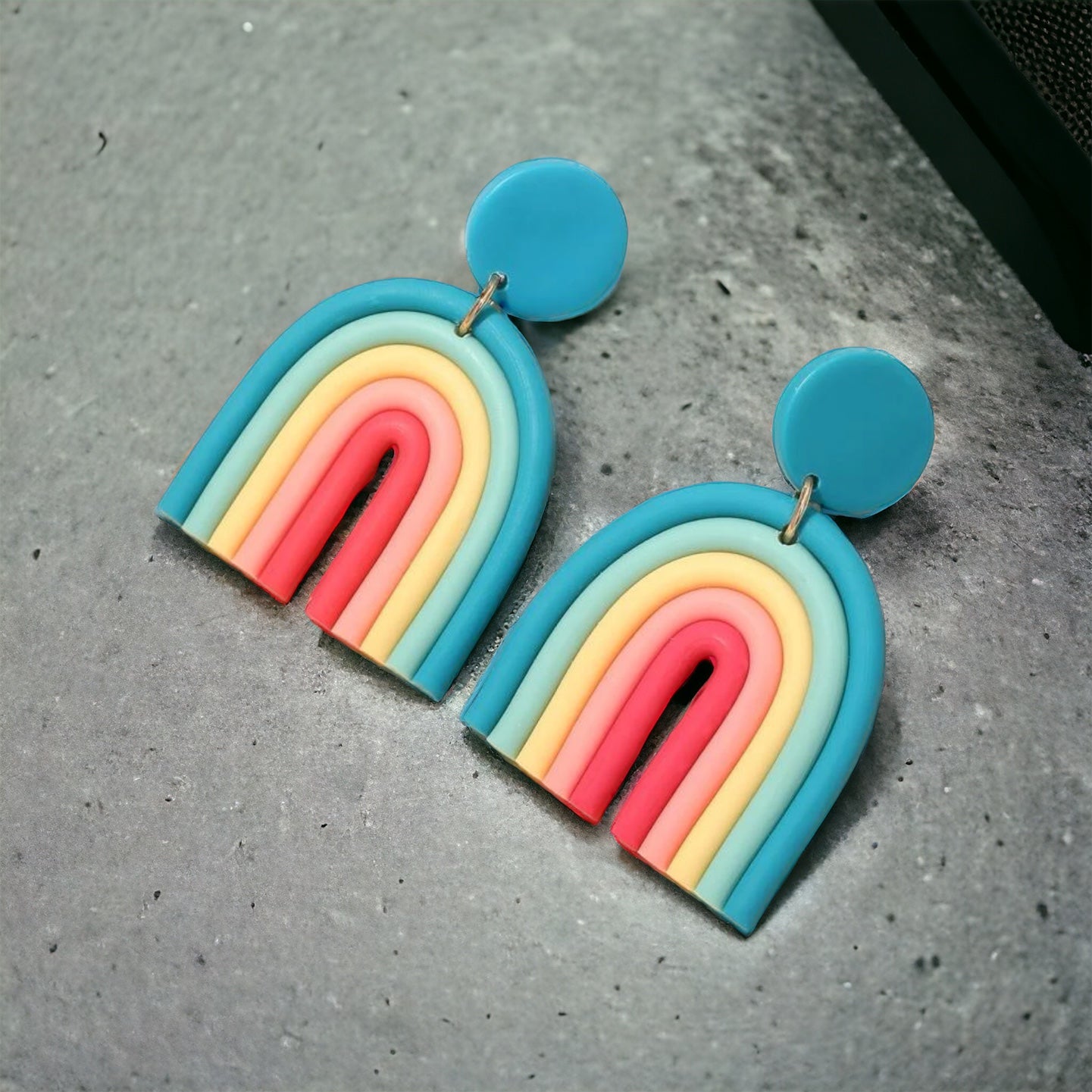 Colorful Rainbow Delight Earrings - Polymer Clay Accessories!