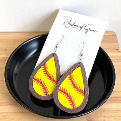 Swing into Style: Softball Dangle Earrings for the Ultimate Fan!