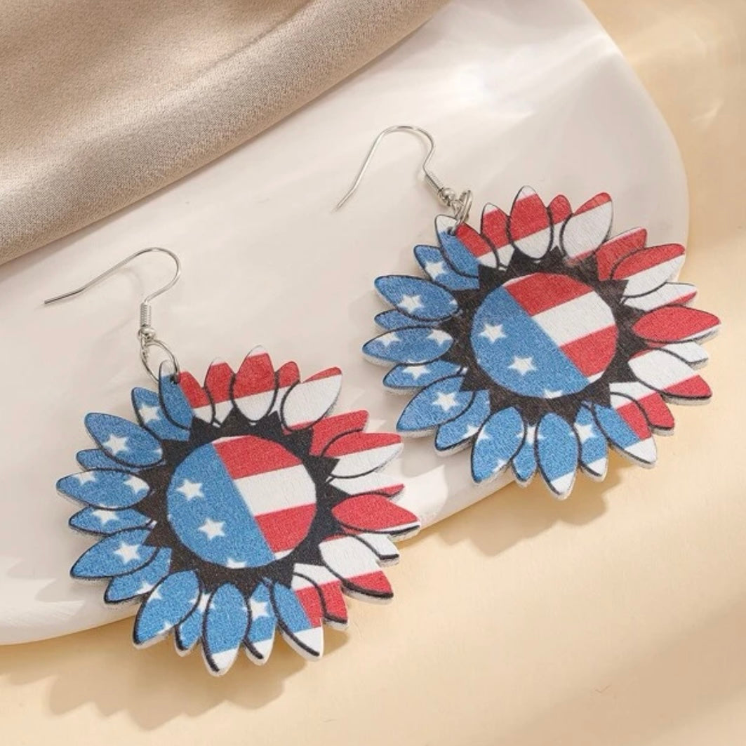 Patriotic Red, White & Blue Earring Bundle - Set of 4, Fourth of July, Stars & Stripes, SALE