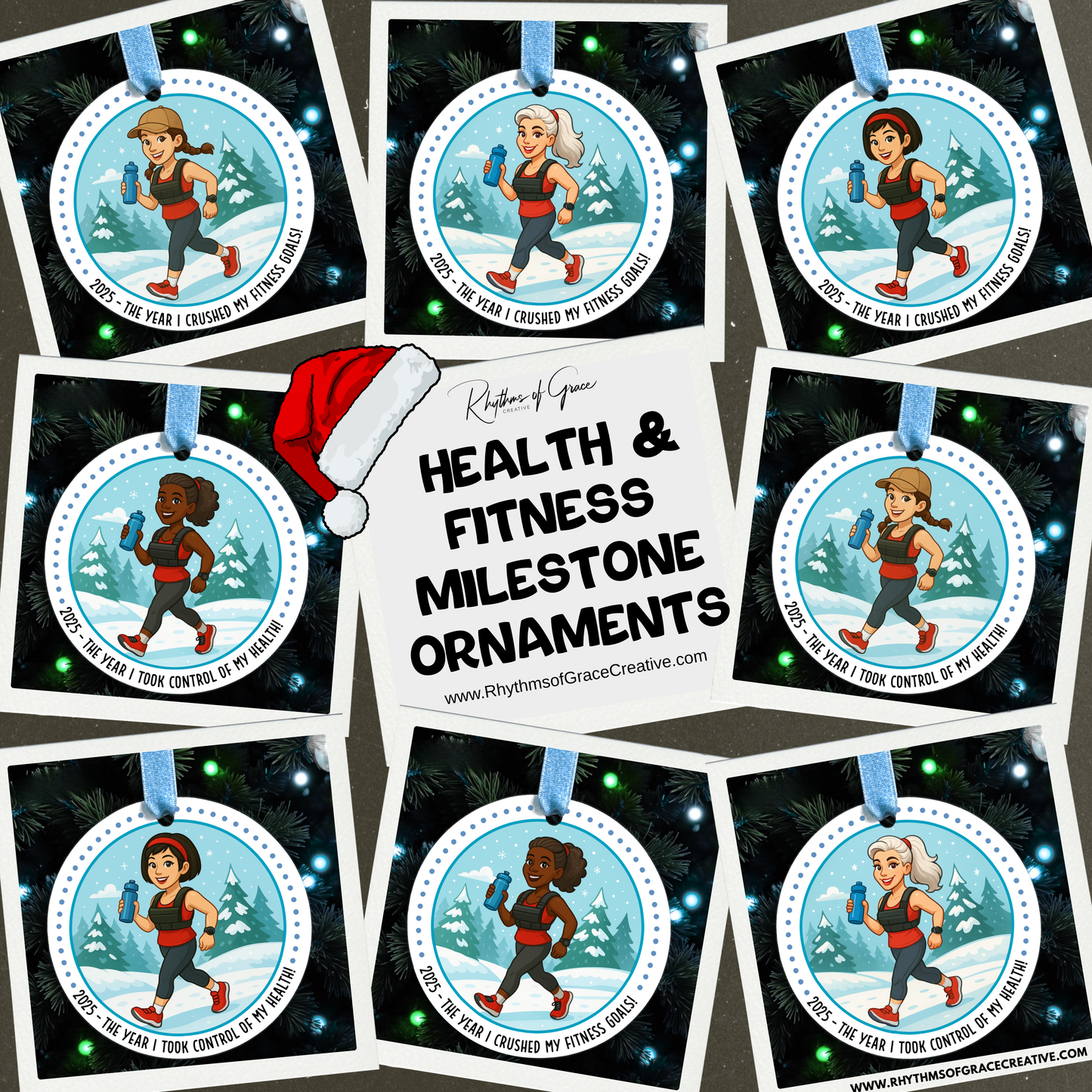 2025 Health & Fitness Milestone Ornament – Custom Workout, Wellness, and Goal-Crushing Christmas Gift