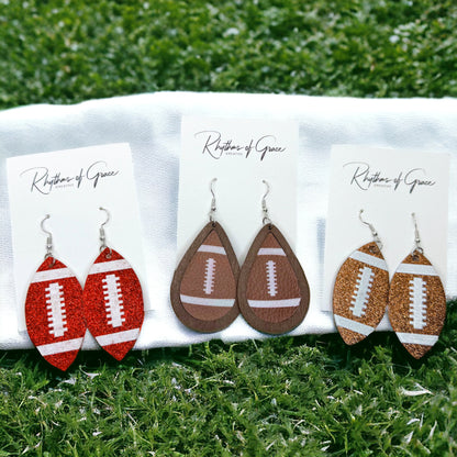 Kick Off Your Style: Stunning Football Dangle Earrings!
