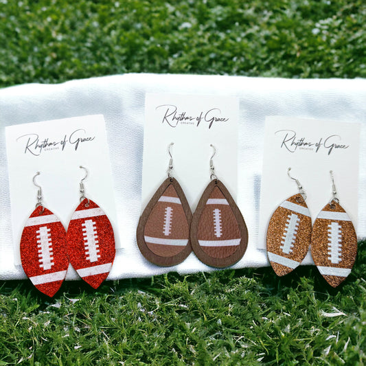 Kick Off Your Style: Stunning Football Dangle Earrings!