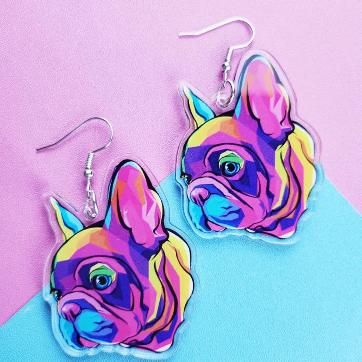 Bow-Wow Bling: Colorful Bulldog Dangle Earrings for Dog Lovers! - Rhythms of Grace Creative