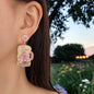Sparkling Rhinestone Beer Mug Earrings – Cheers to Style in Pink & Green!