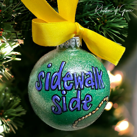 Christmas Ornament: Sidewalk Side vs. Neutral Ground