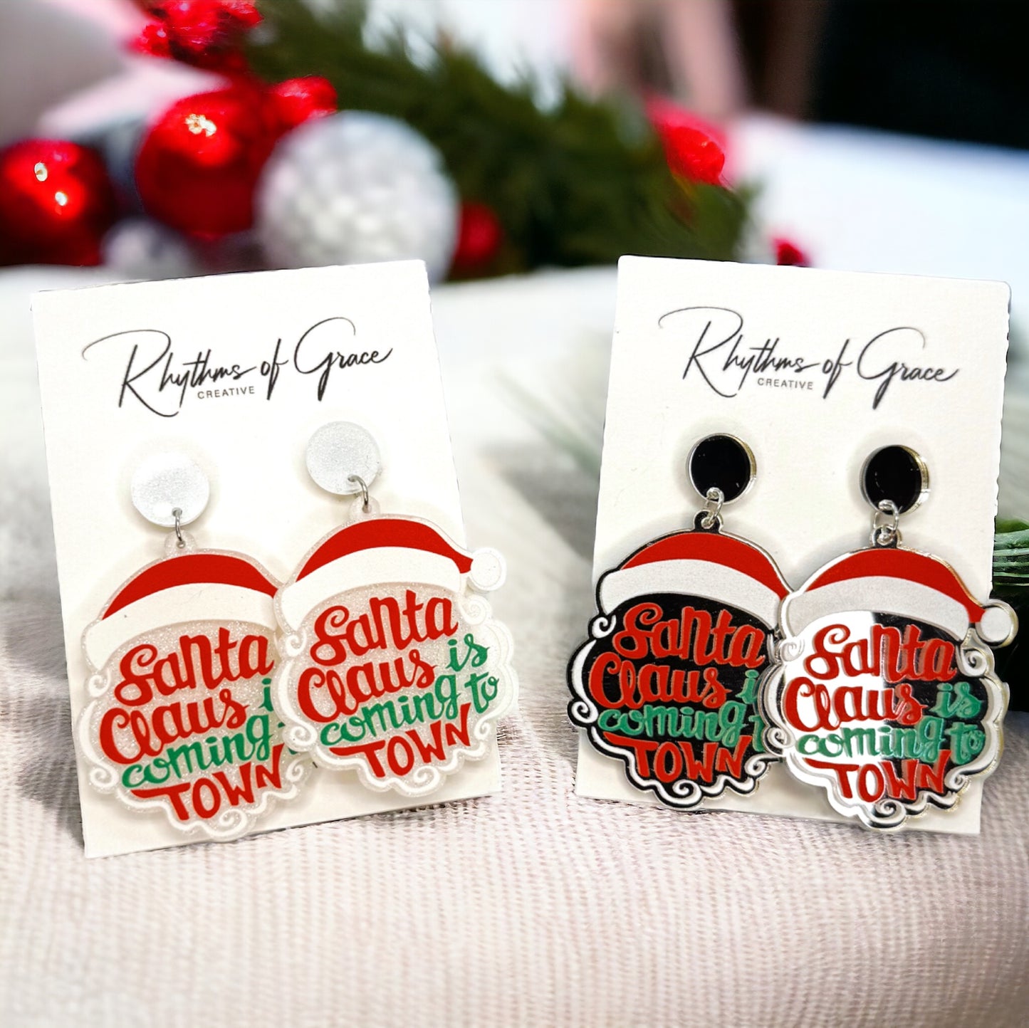 Santa's Coming to Town: Festive Earrings for a Merry Christmas!