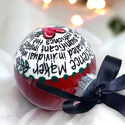 Difference Maker Christmas Ornament – Hand-Painted Acrylic Gift for Inspiration & Motivation!