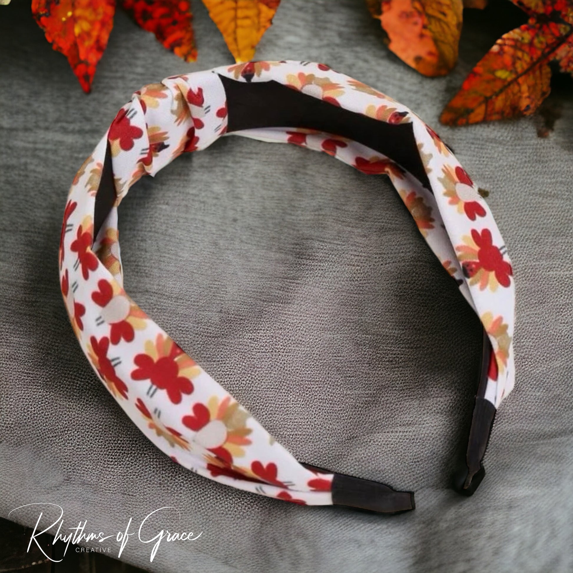 Turkey Topknot Headband - Handmade Headpiece, Thanksgiving Headpiece, Holiday Headband, Thanksgiving Headband - Rhythms of Grace Creative