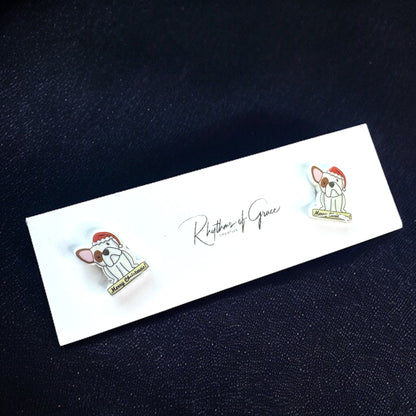 Woof-tastic Holiday Dog Stud Earrings: Perfect Gift for Pup Lovers!
