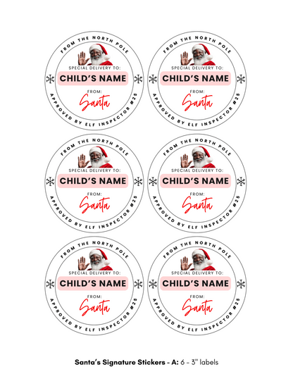 Personalized Santa Gift Tags – Custom North Pole Express Labels, Waterproof Christmas Stickers, Santa’s Workshop & Holiday Name Tags