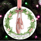 Merry Pointe-mas Ballet Ornament – Personalized Ballerina Christmas Gift with Pink Pointe Shoes