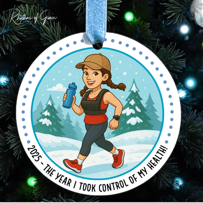 2025 Health & Fitness Milestone Ornament – Custom Workout, Wellness, and Goal-Crushing Christmas Gift