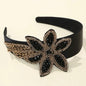 Beaded Black and Gold Headband - Handmade Headpiece, New Orleans Headband, Holiday Headpiece, Beaded Headband - Rhythms of Grace Creative