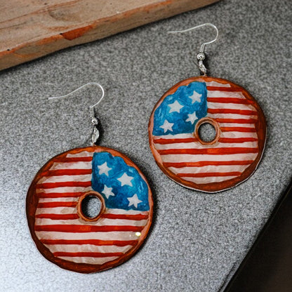 Sweeten Your Independence Day with Patriotic Donut Dangle Earrings!