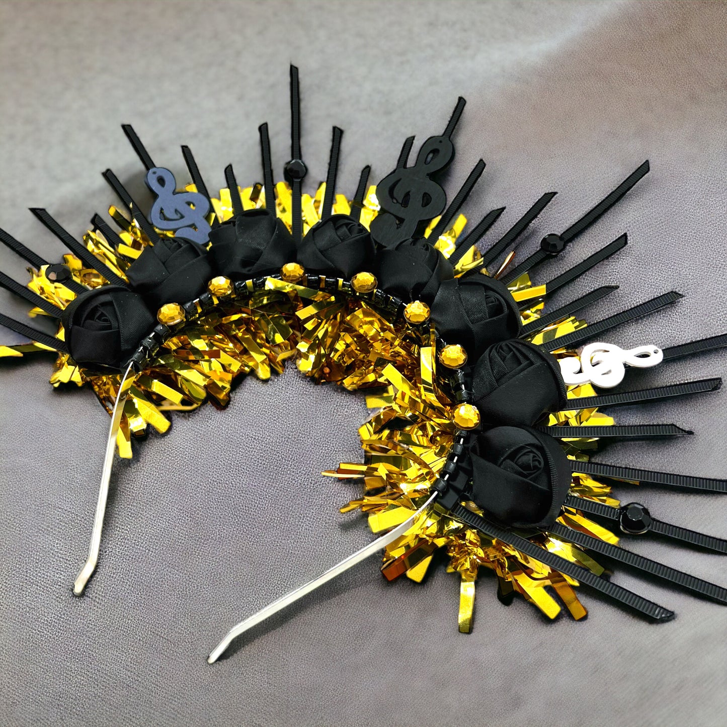 Unique Handmade Jazz Fest Headpiece – One-of-a-Kind Music-Inspired Accessory for Festivals & Parties!