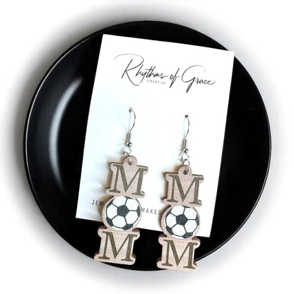 Score Style Points: Fun Sports Mom Dangle Earrings!