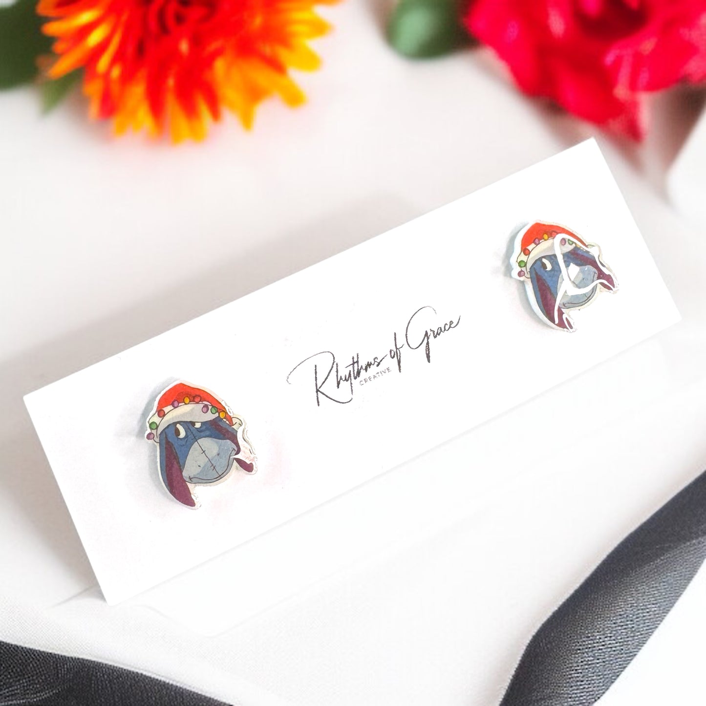 Festive Fun: Christmas Cartoon Ears Stud Earrings - Perfect for Holiday Cheer!