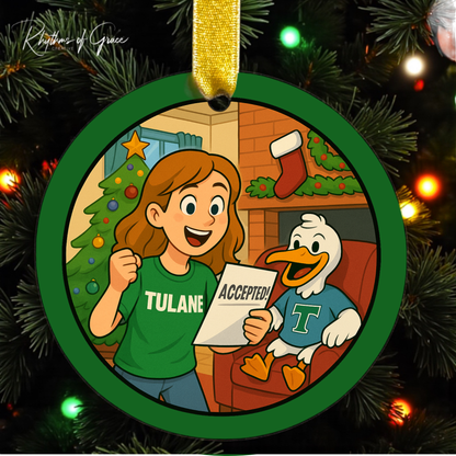 Custom College Acceptance Ornament | Personalized Graduation Gift