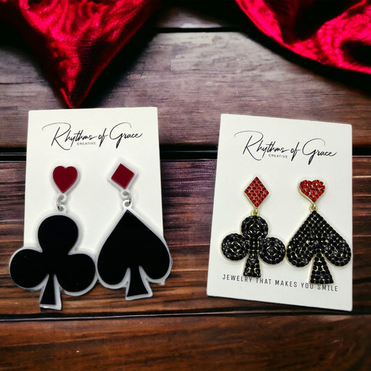 Suite of Cards Earrings: Unleash Your Inner Queen! 🌟 - Rhythms of Grace Creative