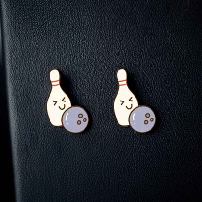 Strike a Pose with Bowling Studs Earrings! 🎳
