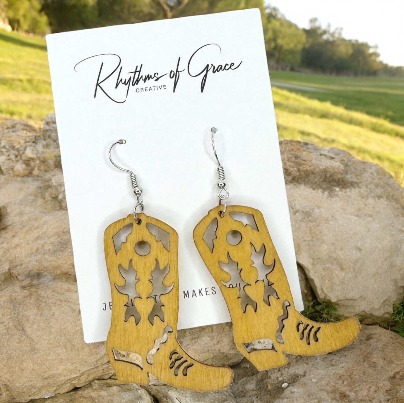 Wild West Chic: Handcrafted Wooden Dangle Earrings - Choose Your Style!