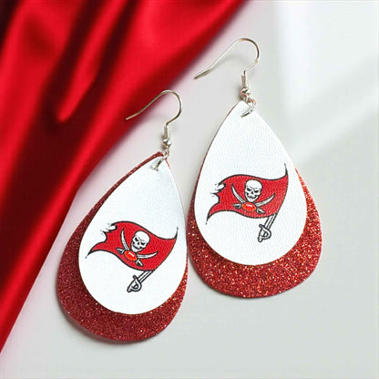 Touchdown Style: Tampa Bay Buccaneers Dangle Earrings for Fashionable Fans!