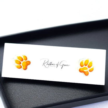 Vibrant Paw Print Studs – A Pawfect Gift! 🐾 10 Colors Available!