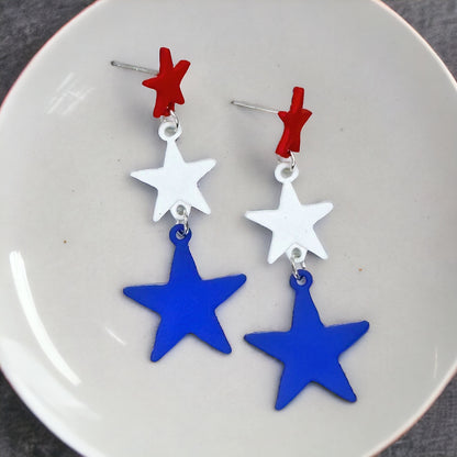Patriotic Stars Earrings - Shine Bright This Fourth of July!