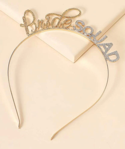 Bride Squad Headband - Bridal Shower Headband, Bride Headpiece, Bachelorette Headpiece, Bachelorette Party, Bridal Shower - Rhythms of Grace Creative